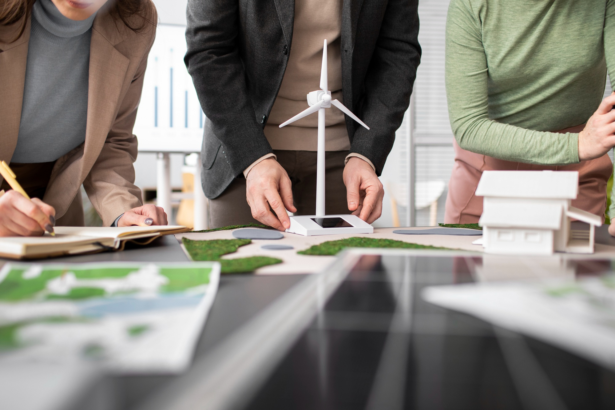 Professionals looking at clean energy
